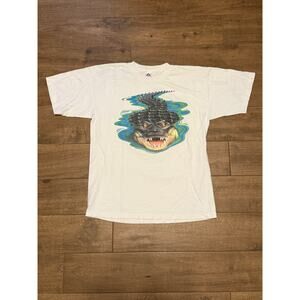 Alligator Swamp Eyes Vintage 90's Tees Anvil Made in USA T-Shirt Size Large